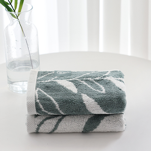Bamboo Light Face Towel (Botanic Pattern)