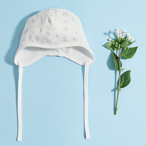 Bamboo Airy Baby Cap (Flower Pattern)