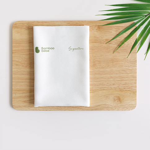 Bamboo Signature Baby Embossed Hankie(pure)_5pcs