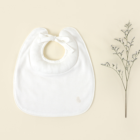 Bamboo White Cream Baby Bib (Clean White)