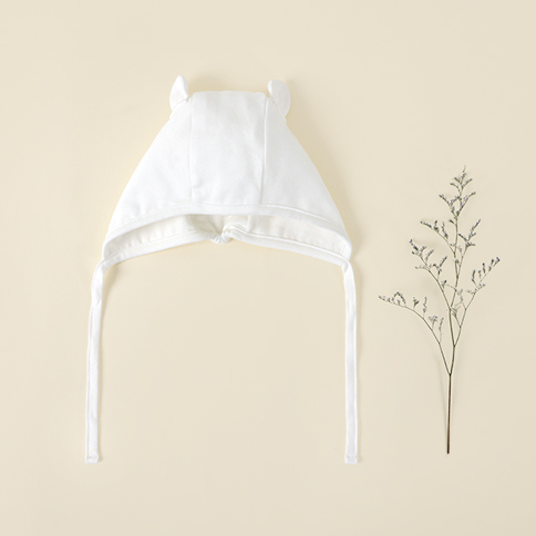 Bamboo White Cream Baby Cap (Clean White)