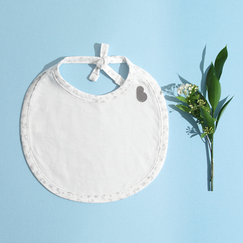 Bamboo Summer Newborn Baby Drool Bib (Flower Pattern)