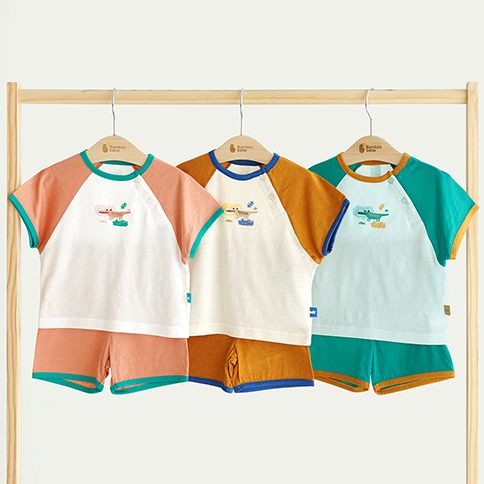 Bamboo Jungle Short Sleeve Loungewear Set_Gator(6~36Months)