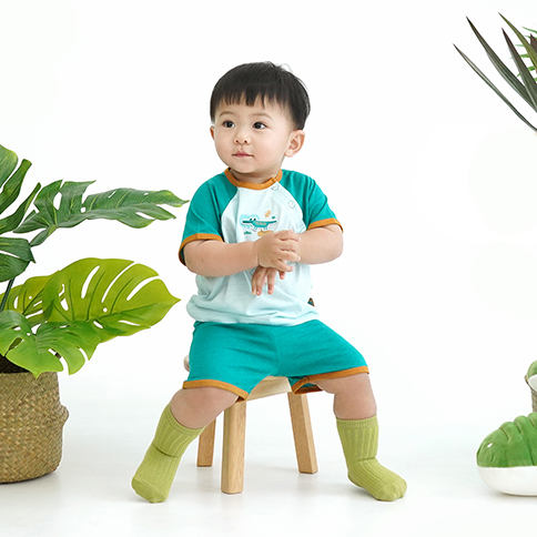 Bamboo Jungle Short Sleeve Loungewear Set_Gator(6~36Months)