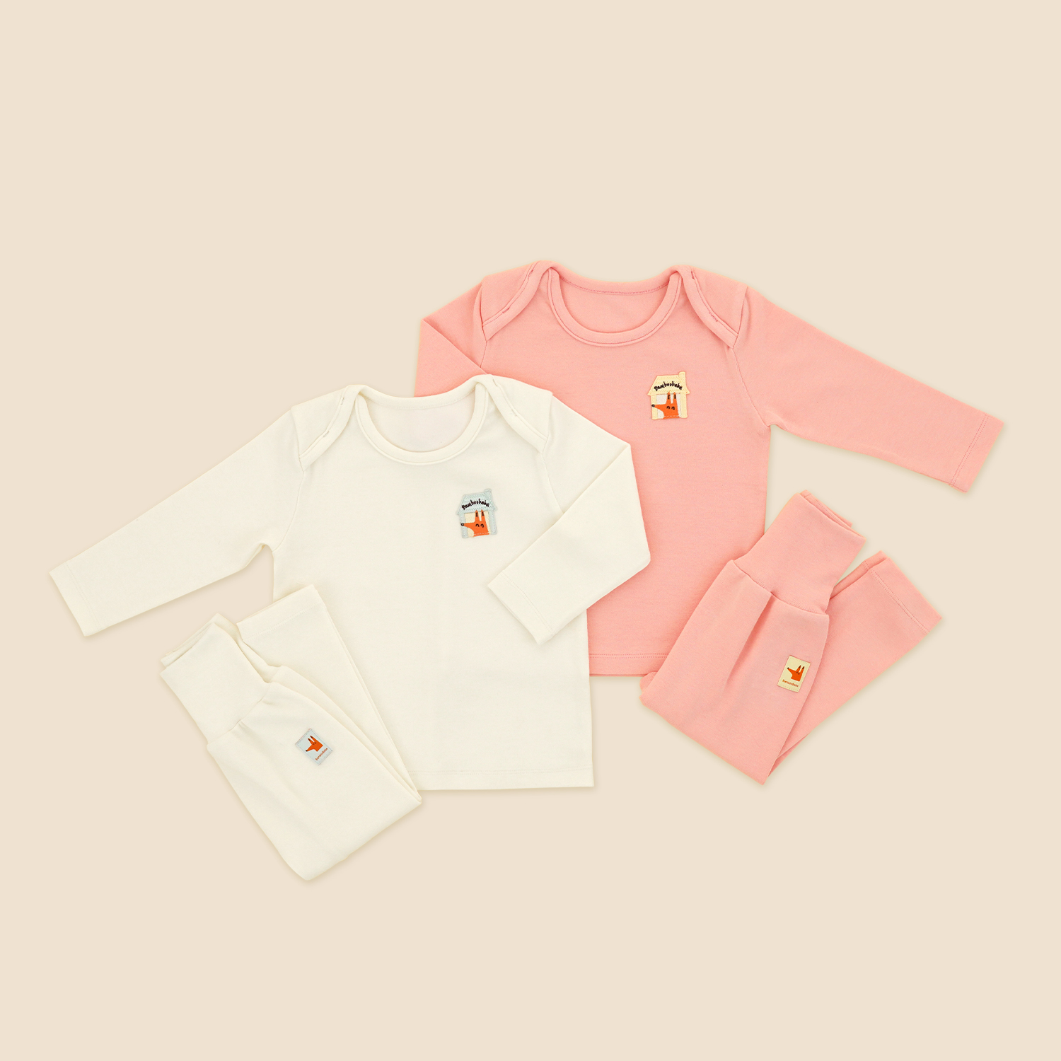 Bamboo Fox Basic High Waist Long Sleeve Set(3M~3Y)