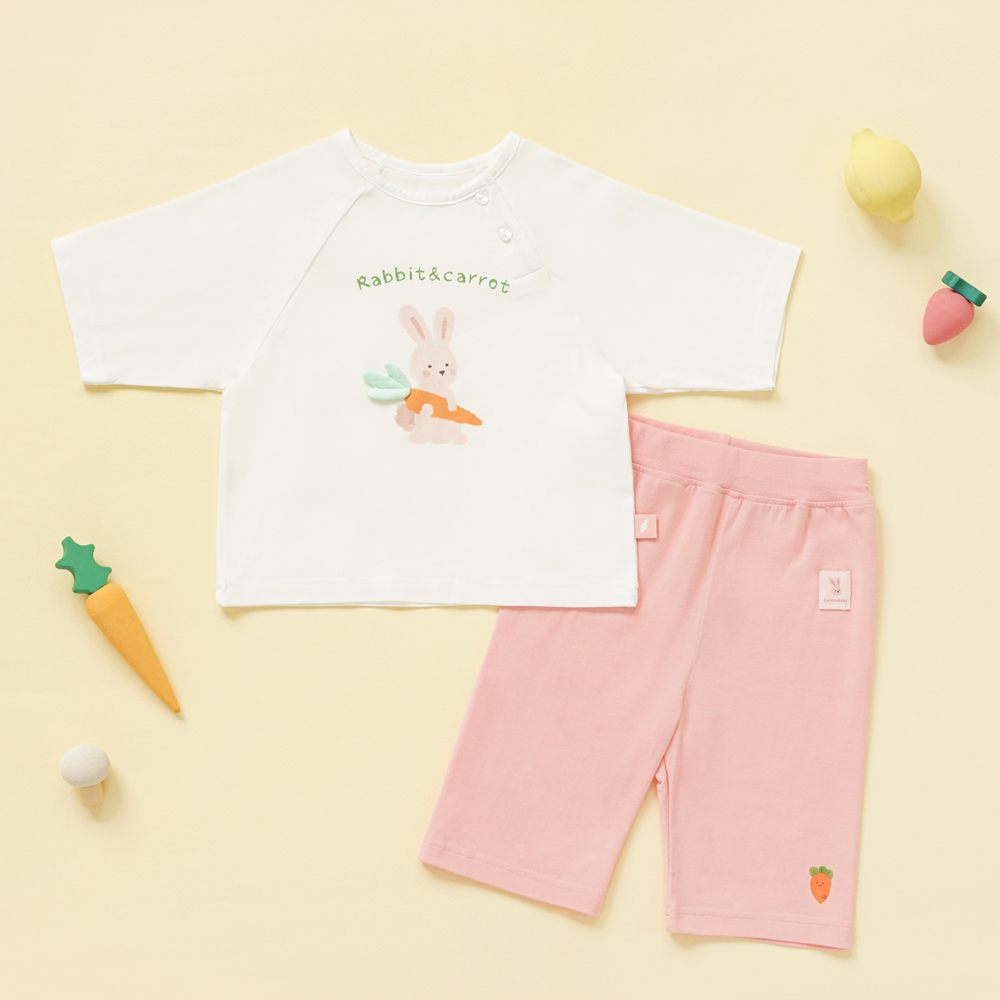 Bamboo Delightful Carrot ¾ Sleeve  Top & Pants Set(6~60Months)