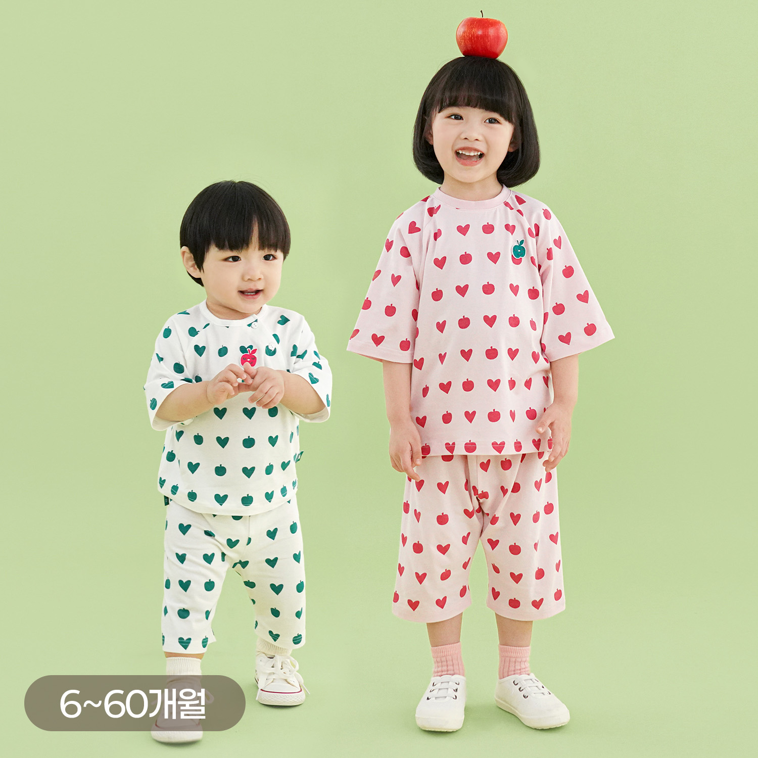 Bamboo Lovely Apple ¾ Sleeve Top & Pants Set(6~60Months)