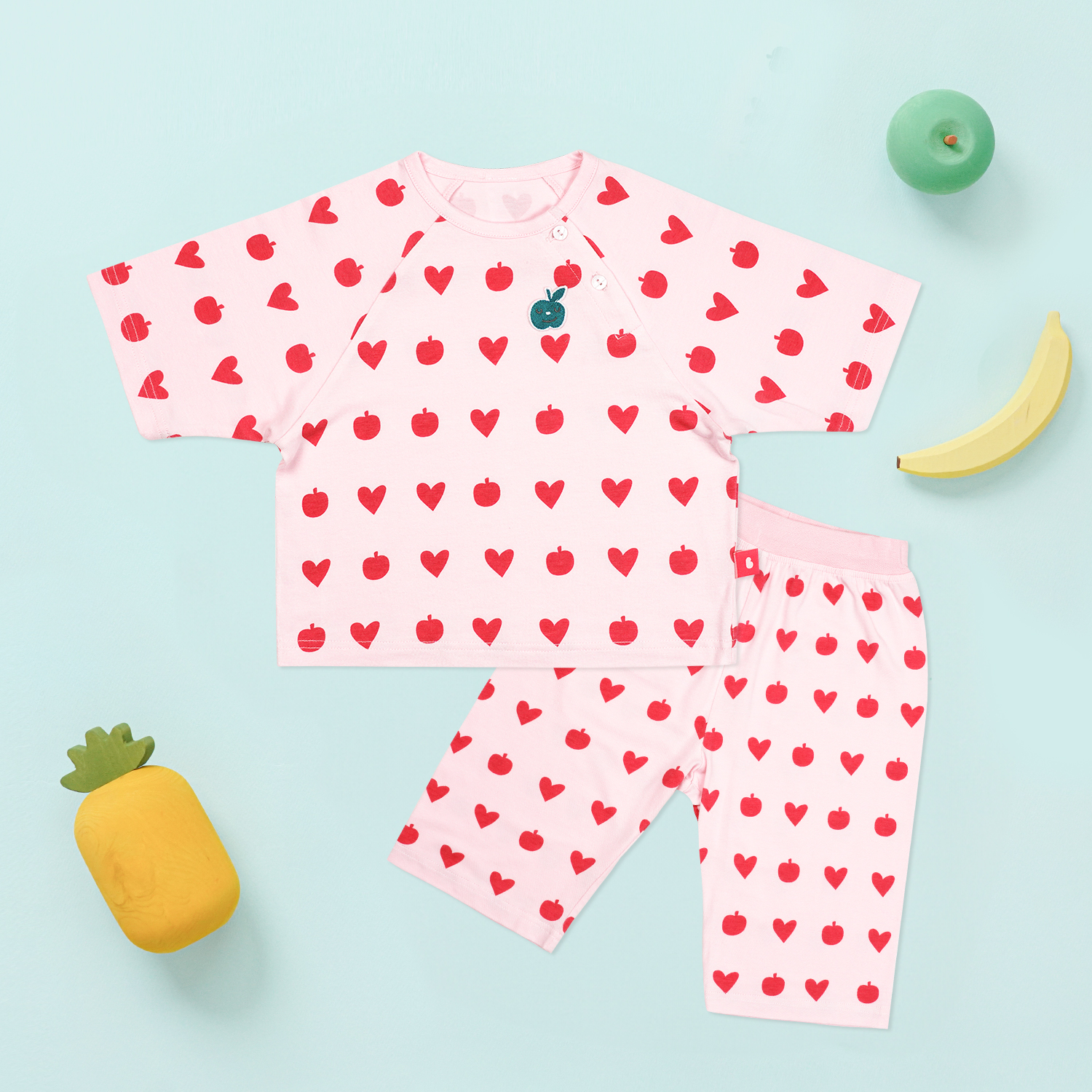 Bamboo Lovely Apple ¾ Sleeve Top & Pants Set(6~60Months)