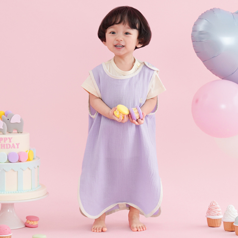 Bamboo Crinkle Gauze Macaron Sleep Vest(0~48Months)