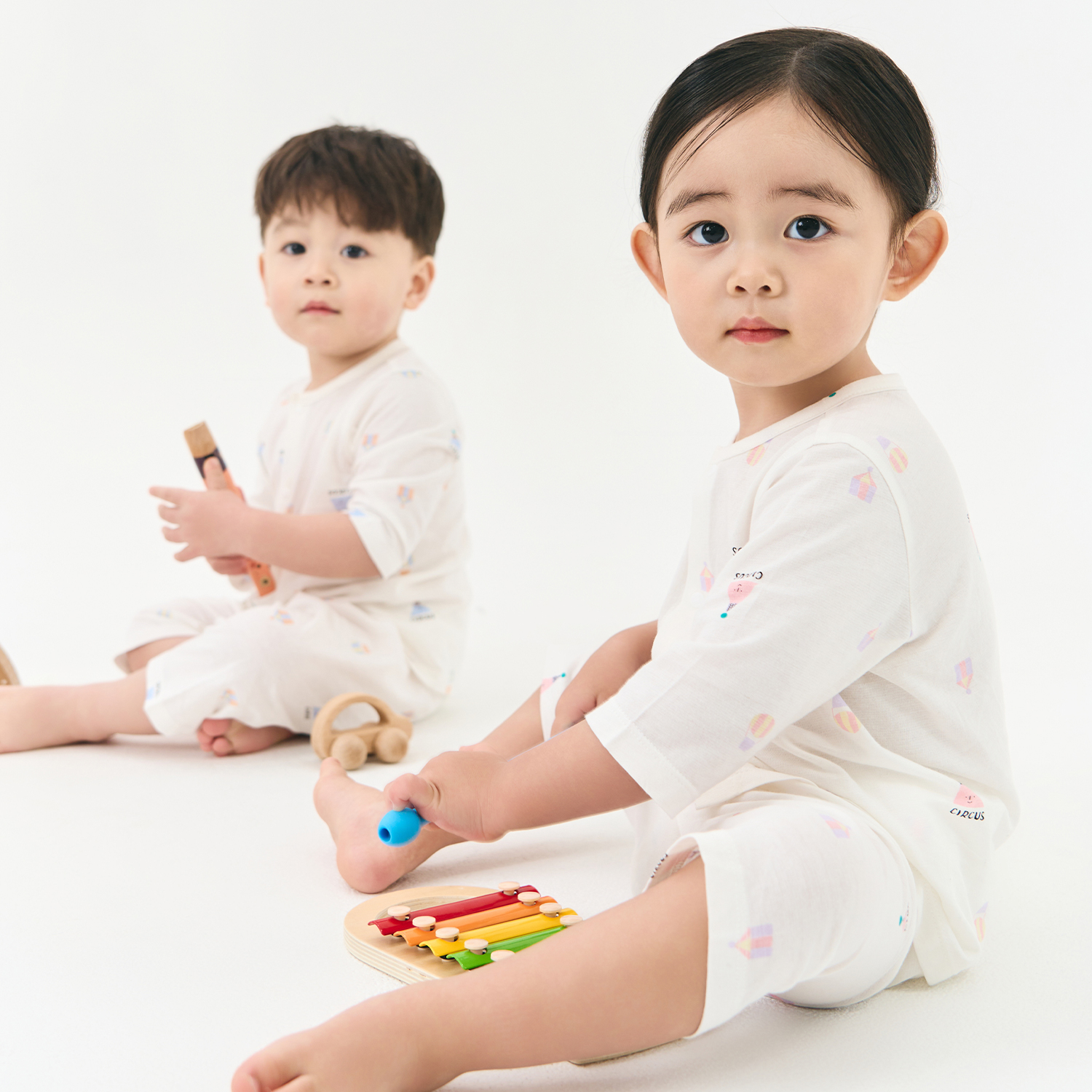 Airy Circus ¾ Sleeve Easy On&Off  Set(3M~3Y)