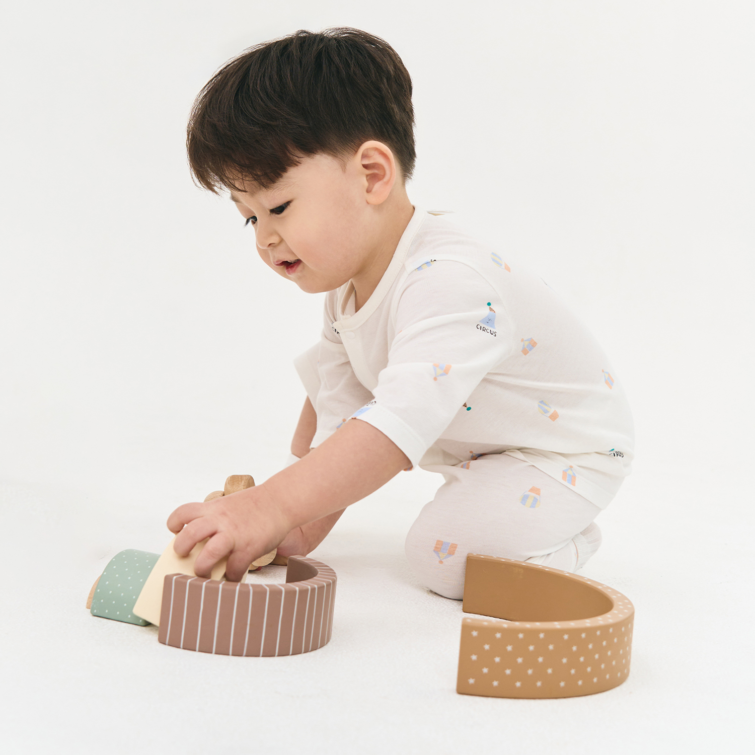 Airy Circus ¾ Sleeve Easy On&Off  Set(3M~3Y)