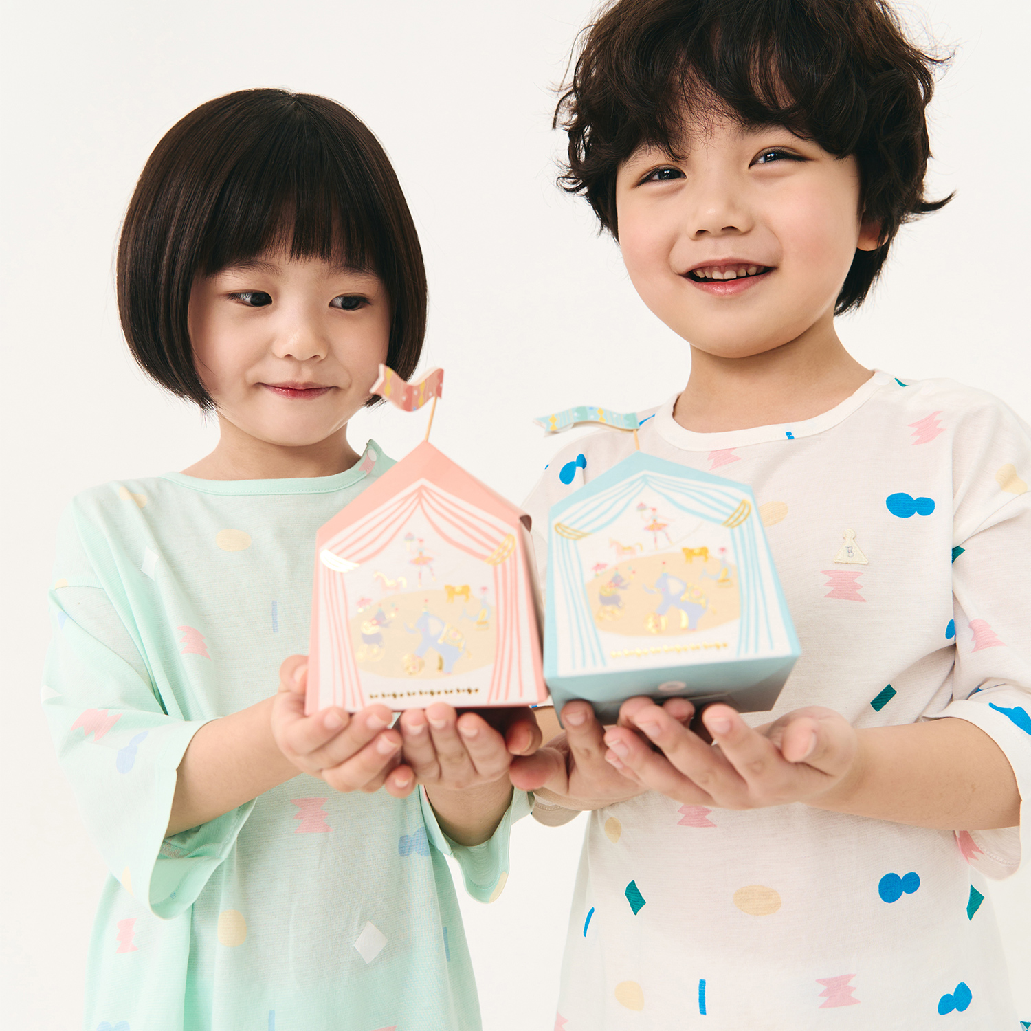 BambooKids Airy Circus ¾ Sleeve Loungewear Set(3~8Y)