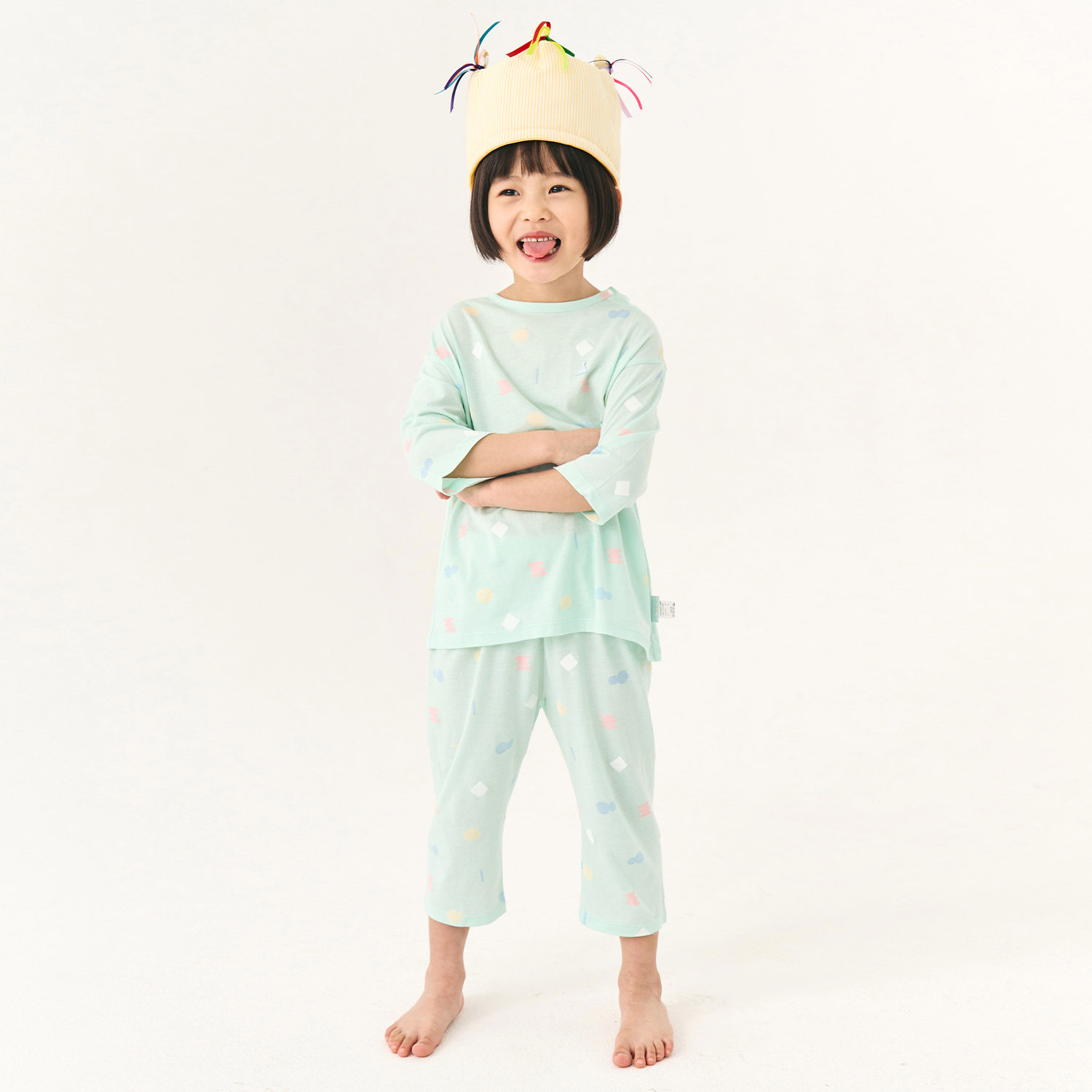 BambooKids Airy Circus ¾ Sleeve Loungewear Set(3~8Y)