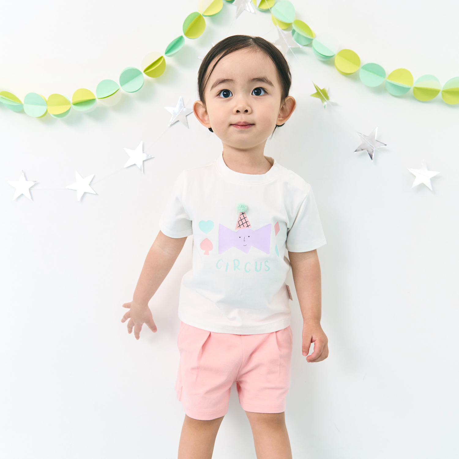 Circus Girls’ Short Sleeve Set_Pierrot (12M~6Y)