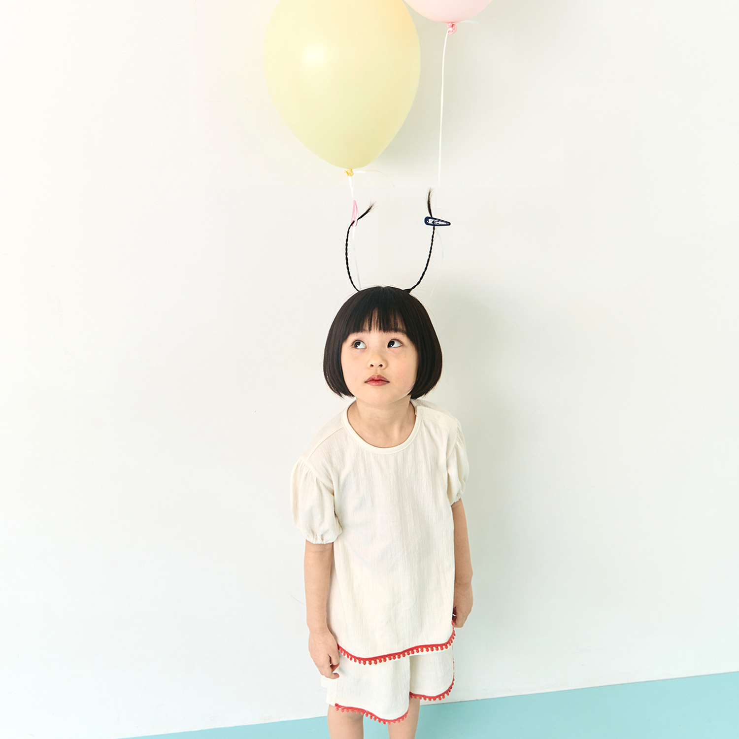 BambooWrinkle Circus Girls’ Shirring Short Sleeve Set(12M~6Y)