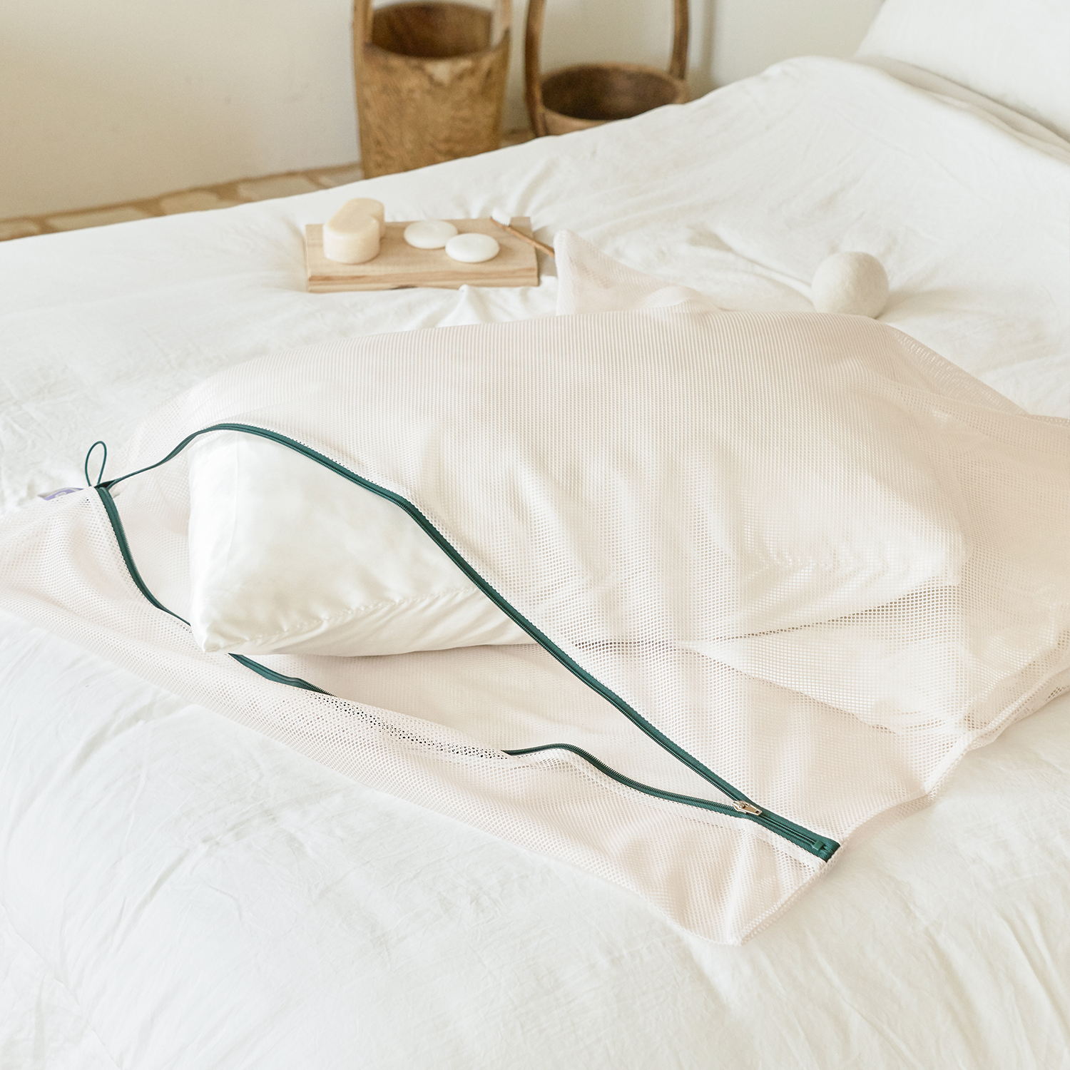 Pure Beige Non-Fluorescent Laundry Net(Square XL)